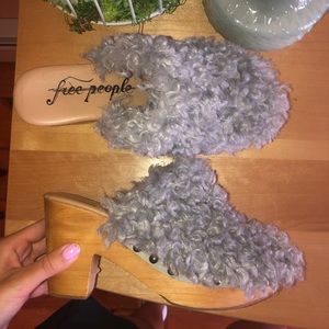 Free People Faux Fur Clogs